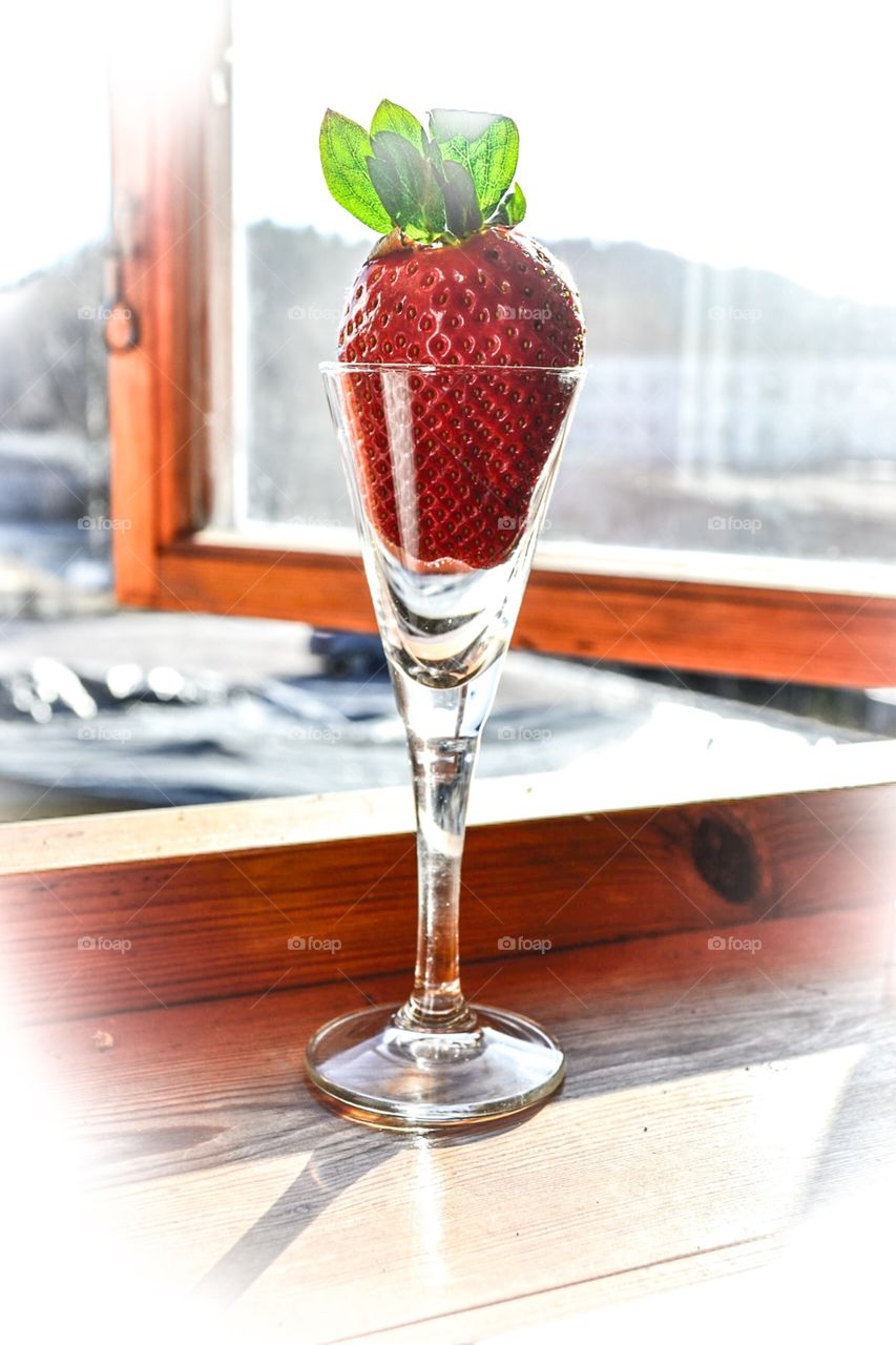 Glass of strawberry