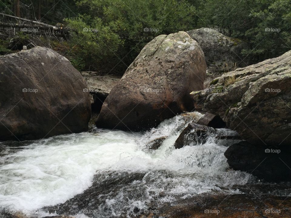 Waterfall with rocks 