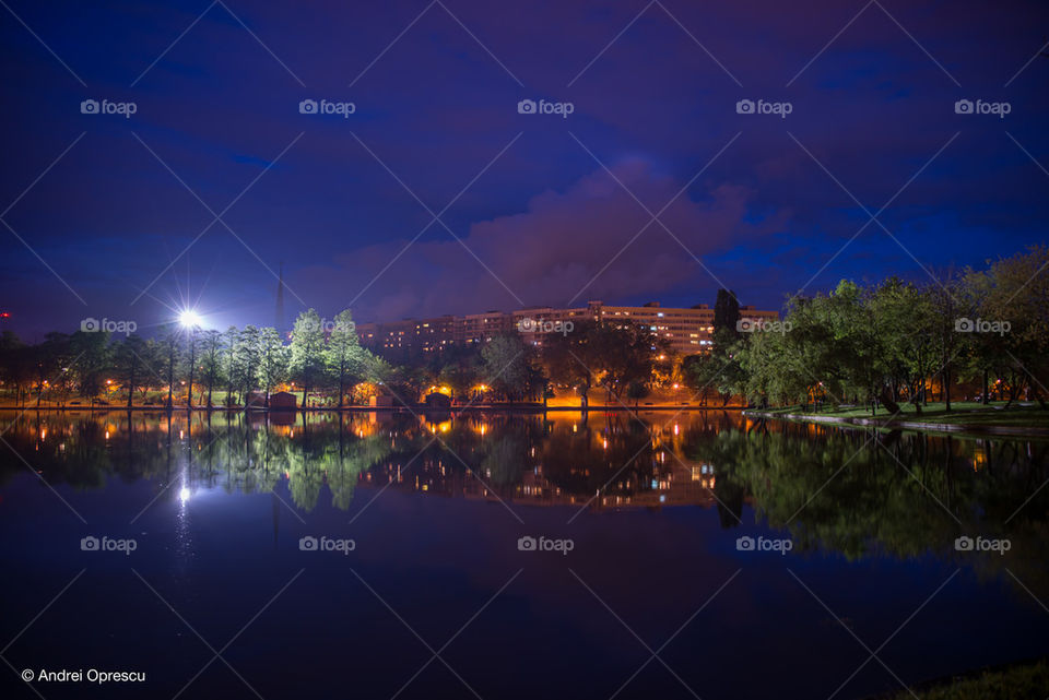 Night view of Bucharest city