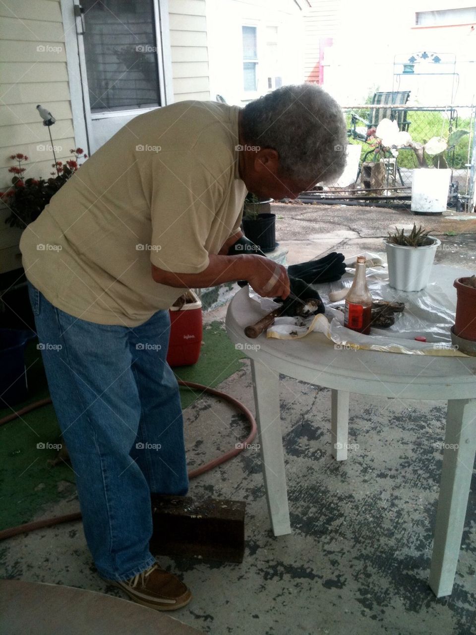 Workin the oyster bar!