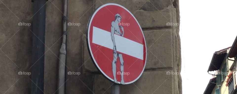Traffic Sign, Italy, Europe, Worng Way