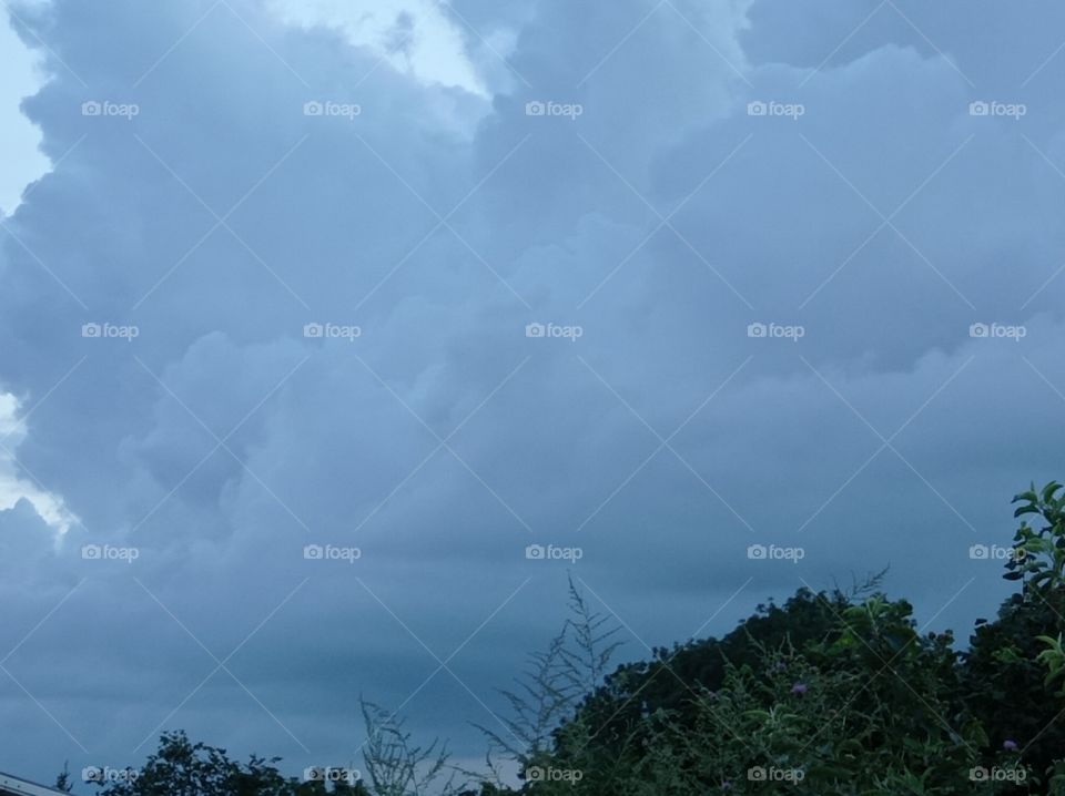 Storm clouds in the sky.