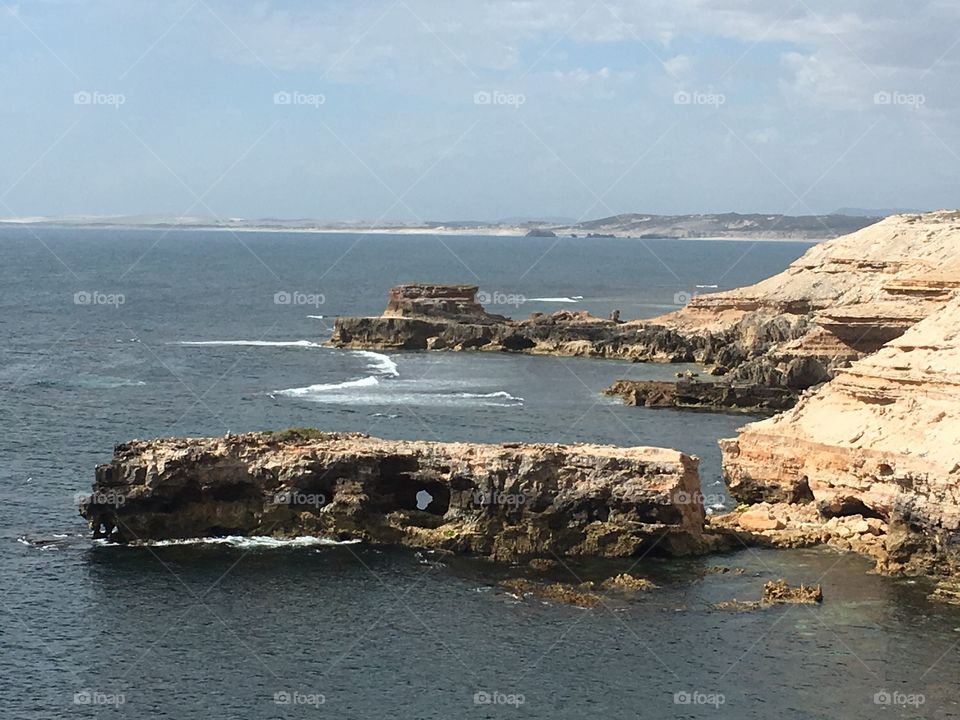 View from an ocean cliff