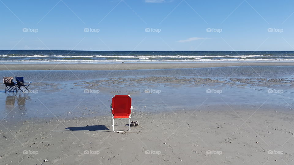 North Myrtle Beach lonely red chair