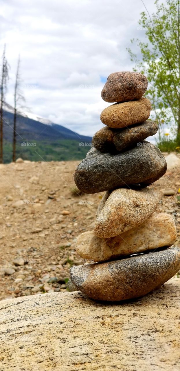 Rock balancing