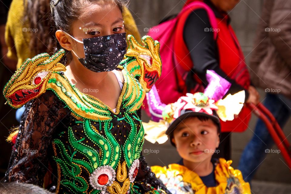 Cute kids in a colorful costumes