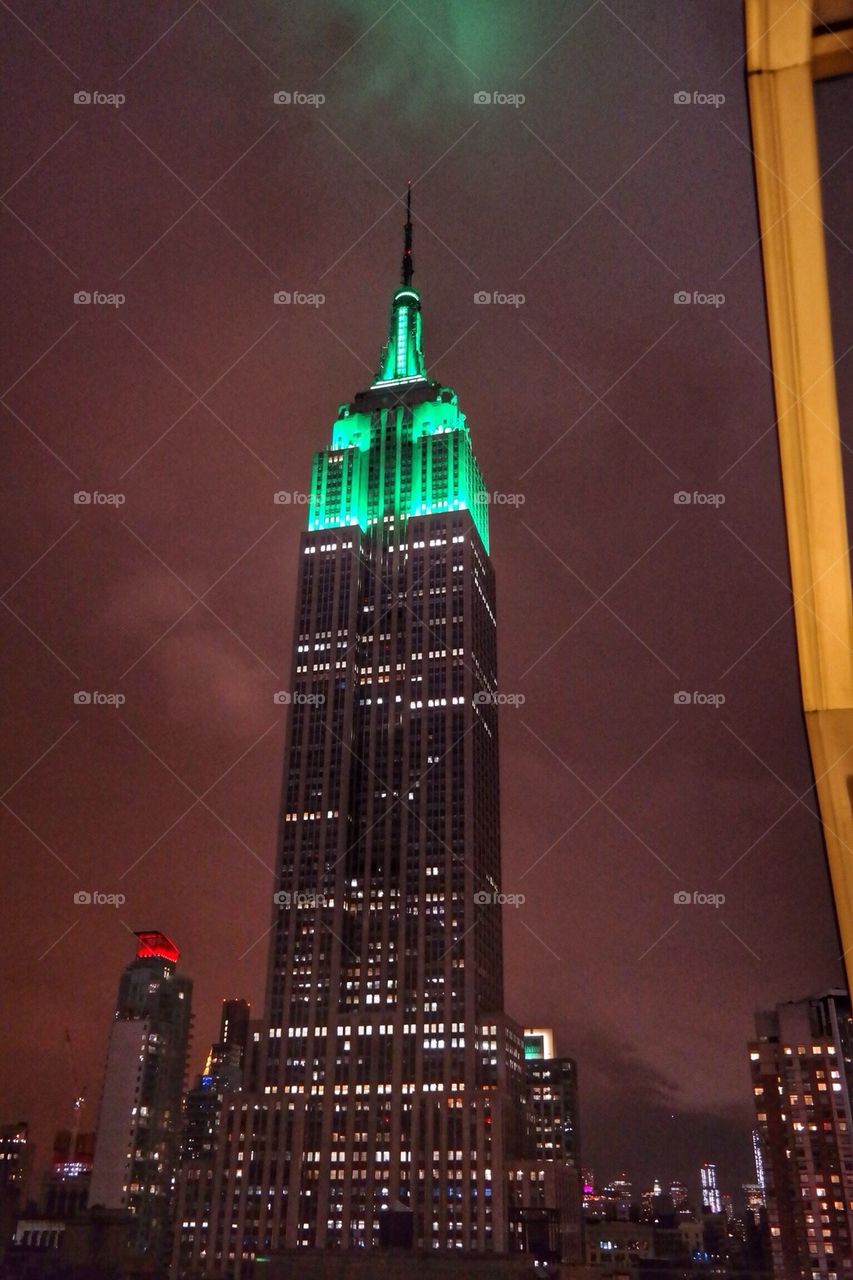 Empire state building seen from top of the strand