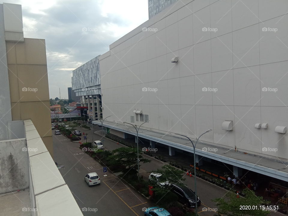 Gedung Transmart Palembang di Lihat dari atas Gedung