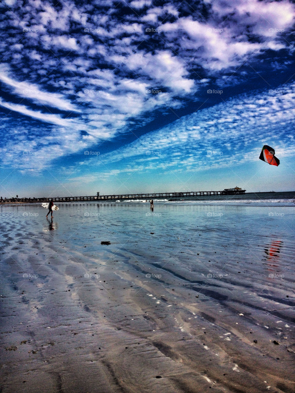 beach ocean sky blue by analia