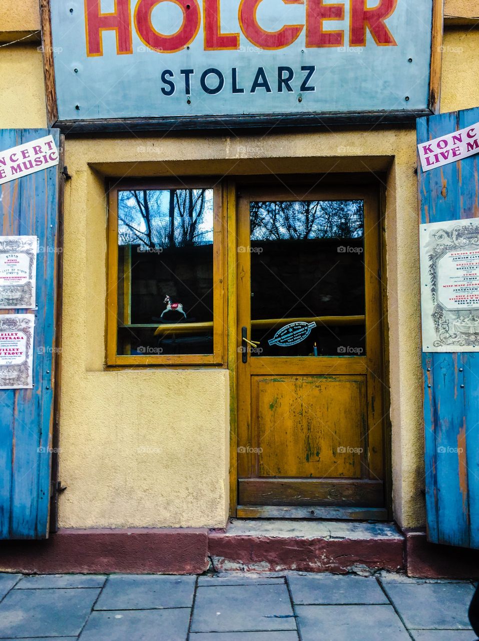Original shop fronts in Krakow Jewish Quarter