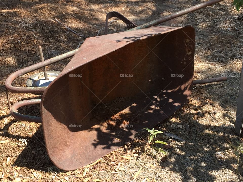 Abandoned wheelbarrow in Fresno