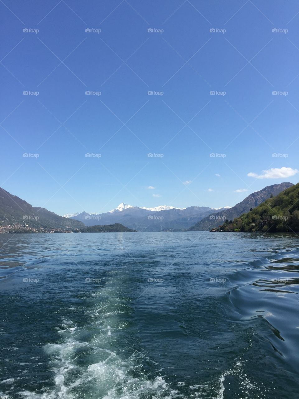 A beautiful view of Lake Como with amazing mountains.