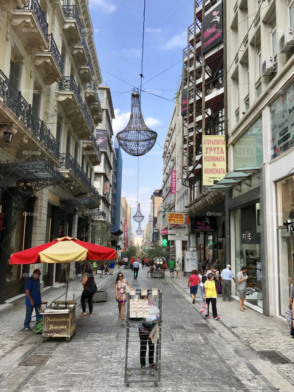 The active and colorful city streets of Athens