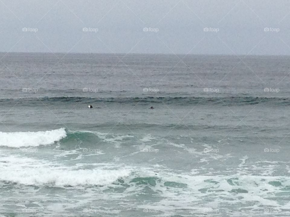 Surfers. Surfers at Monterey Beach 