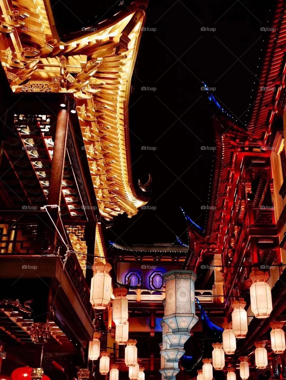 Night View Chinese Temple