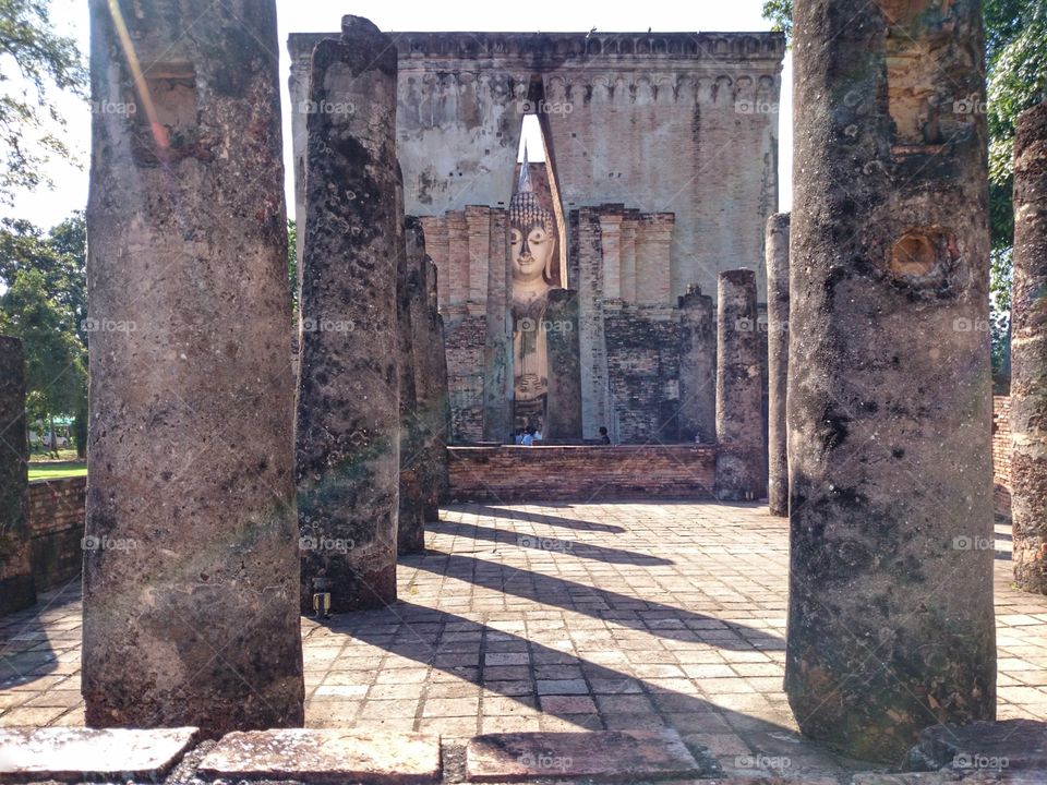 Buddha image at WatSiChum Sukhothai history park, Thailand 25/11/2015
