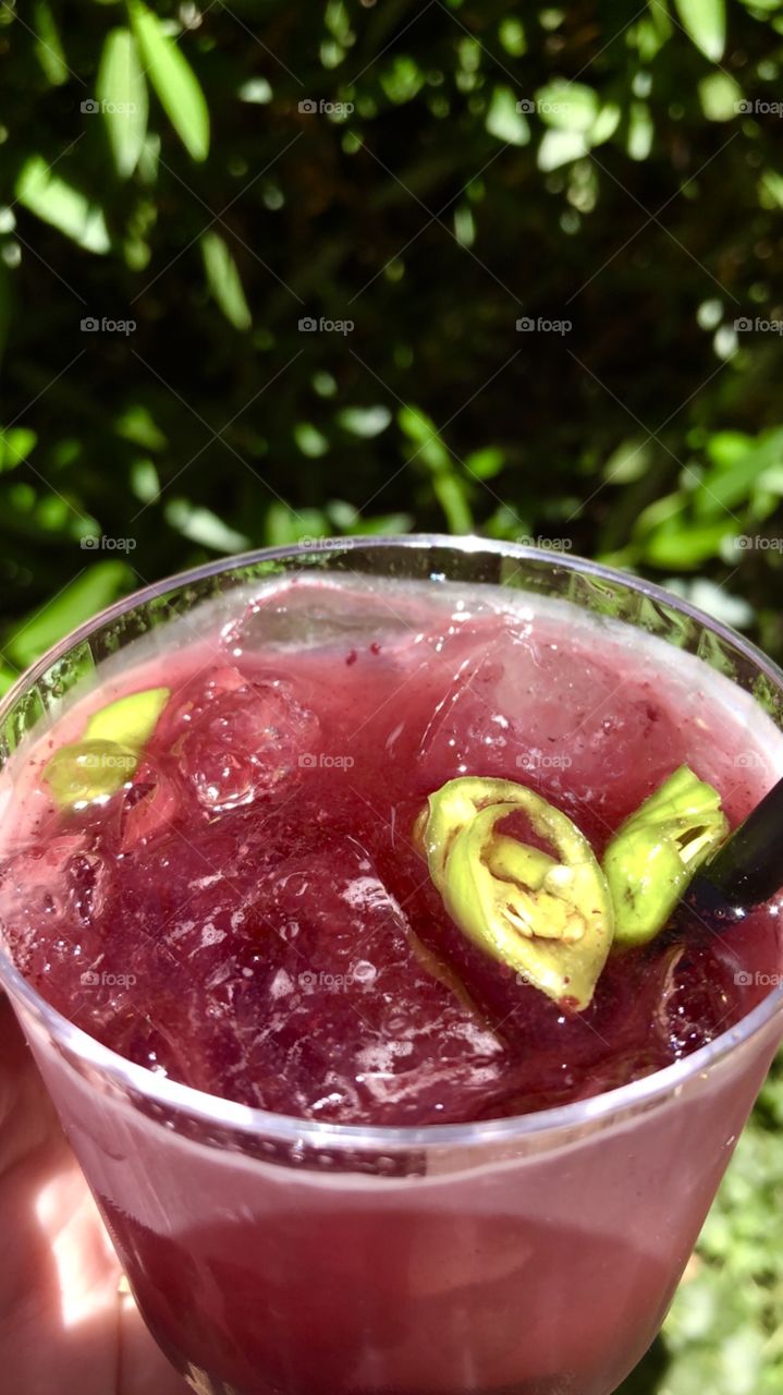 Blueberry Splash with Serrano Chili Infused Vodka