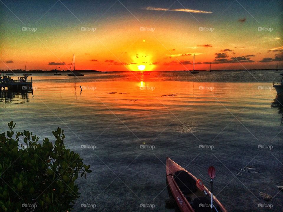 Key largo bay sunset