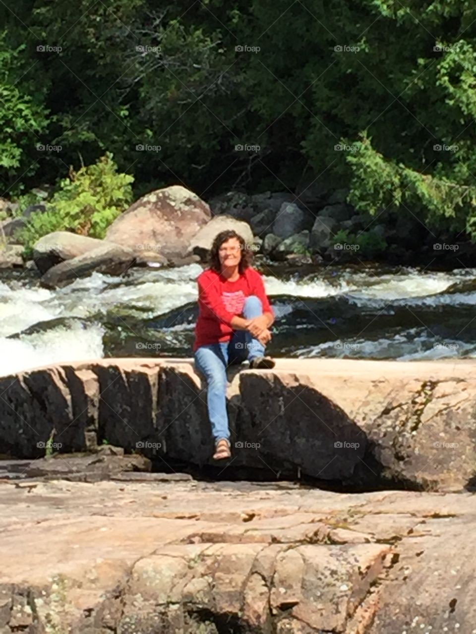 This is another beautiful example of the rapids on the French River can sit up on the rock but the rabbits right behind you just enjoy the sound of the water is it rushes behind you