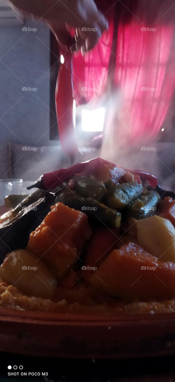 delicious plate of Moroccan COUSCOUS.