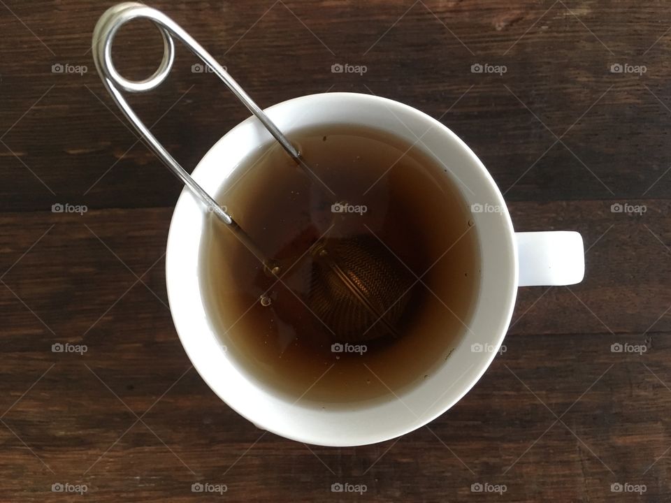 High angle view of cup of coffee