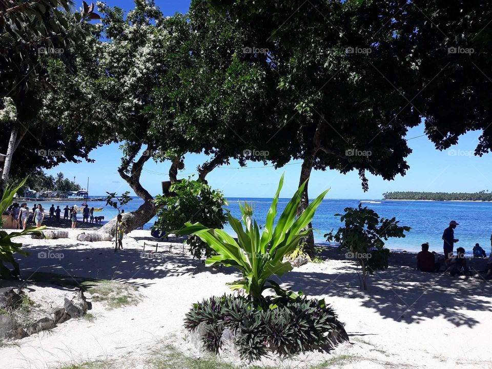 The pristine white sand beaches in Cagwait, Surigao del Sur Philippines.