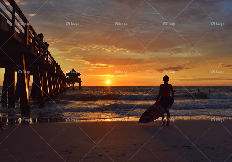 Sunset by the sea, Naples, Florida