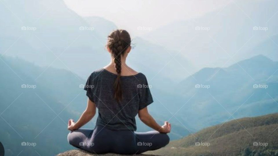 Meditation on mountain alone