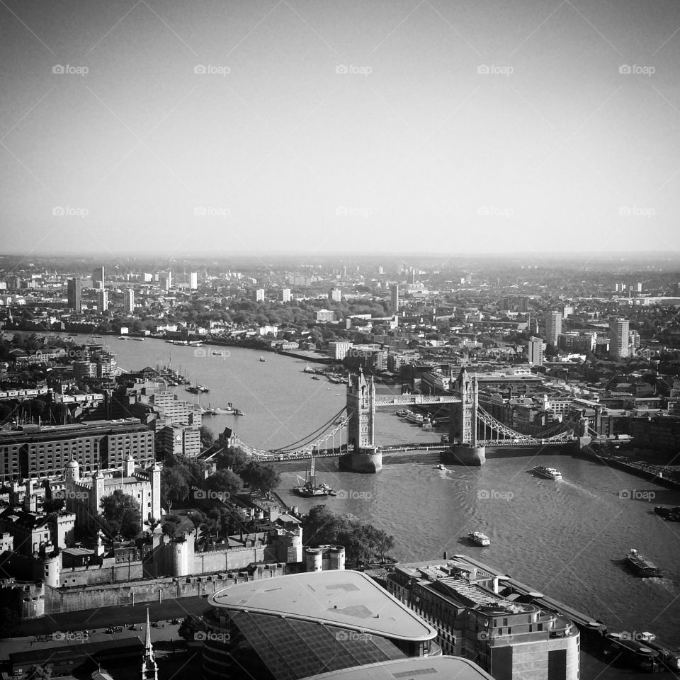 London view. View over London from Sky Garden at 20 Fenchchurch St