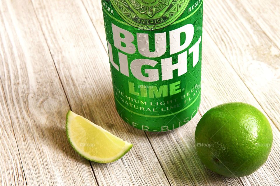 Chilled Bud Light Lime beer