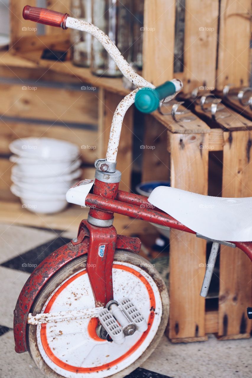 Old used children's  bicycle