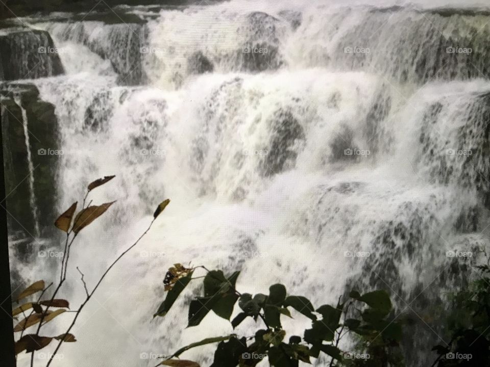 Waterfalls in the rain