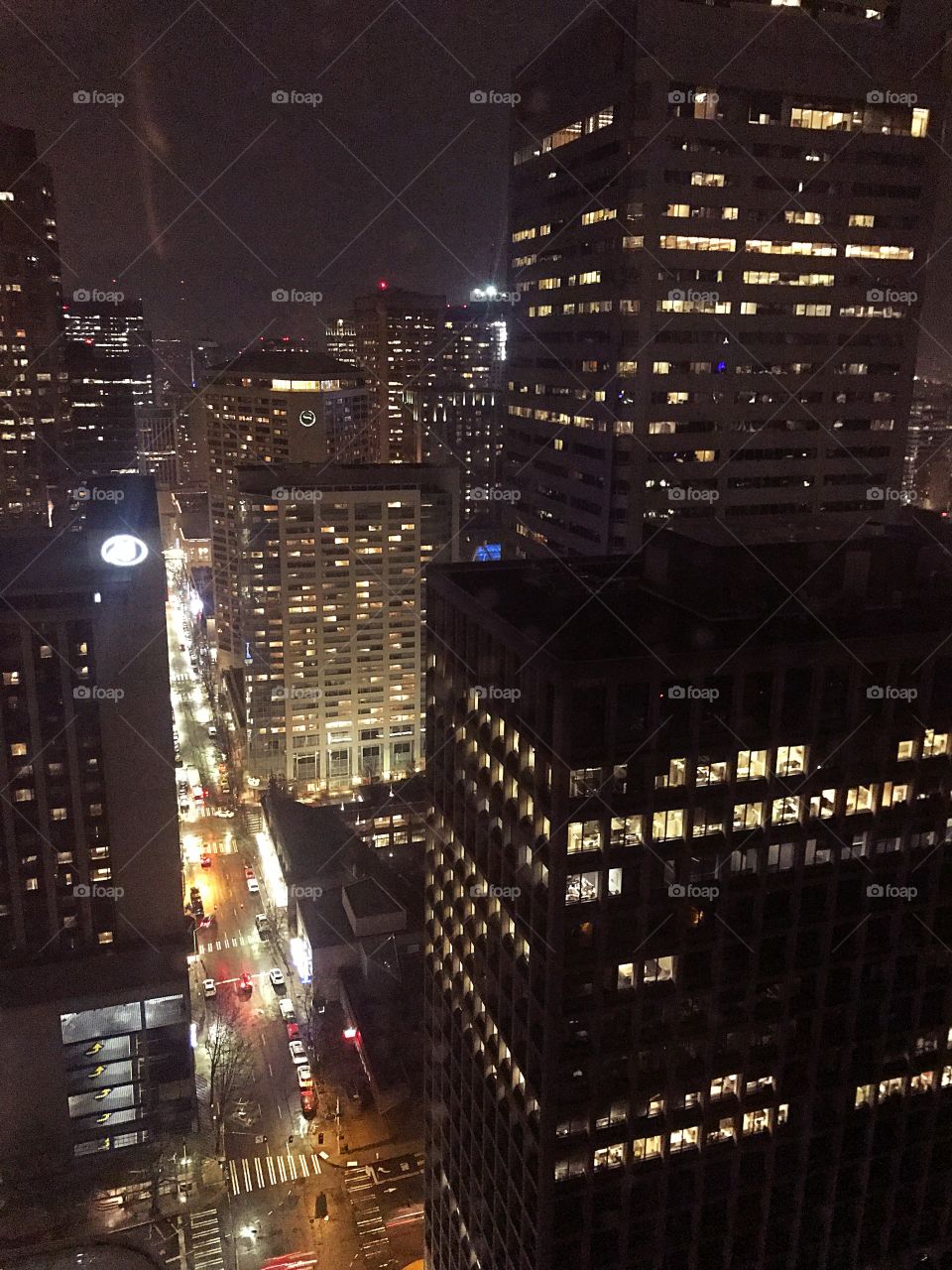 Seattle skyline at night
