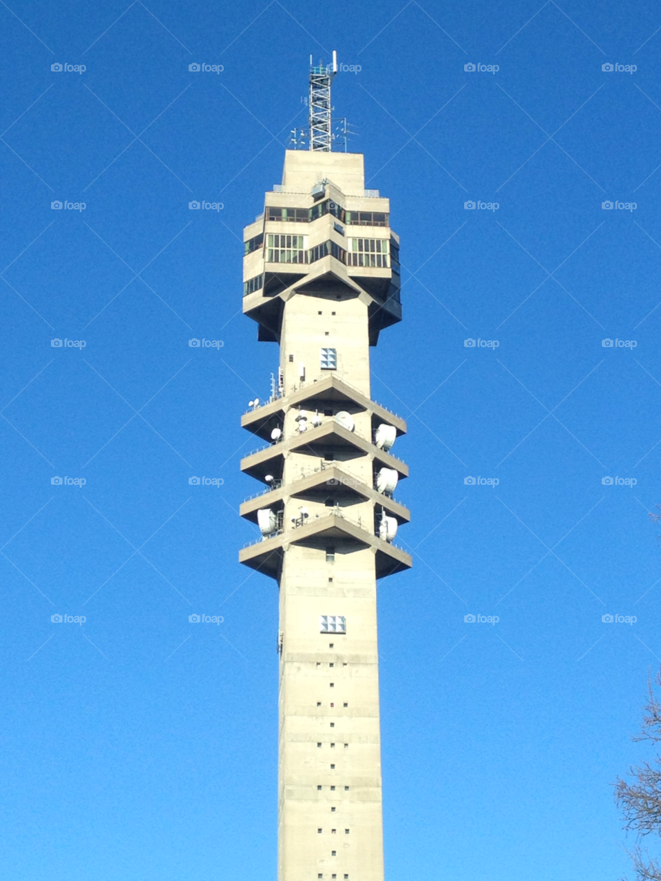 view tower blue sky kaknästornet by kalpex