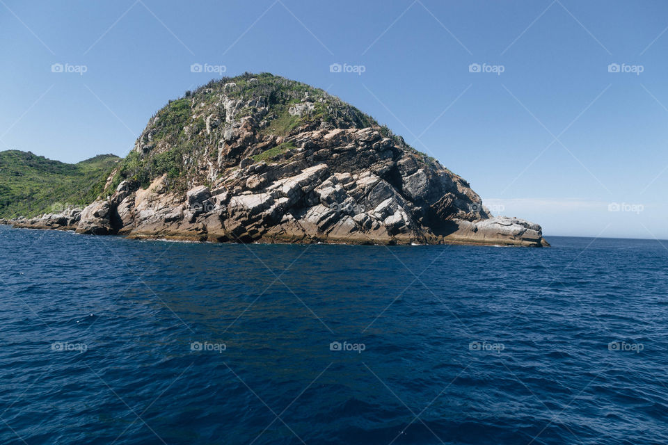 Praia com paisagem linda e fantástica no Brasil, na região do Lagos no Rio de Janeiro, em Arraial do Cabo
