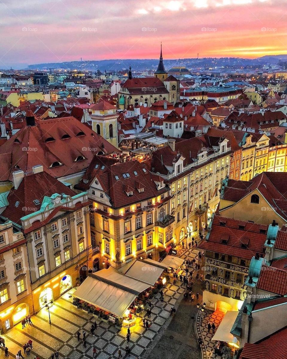 Sunset in Prague 