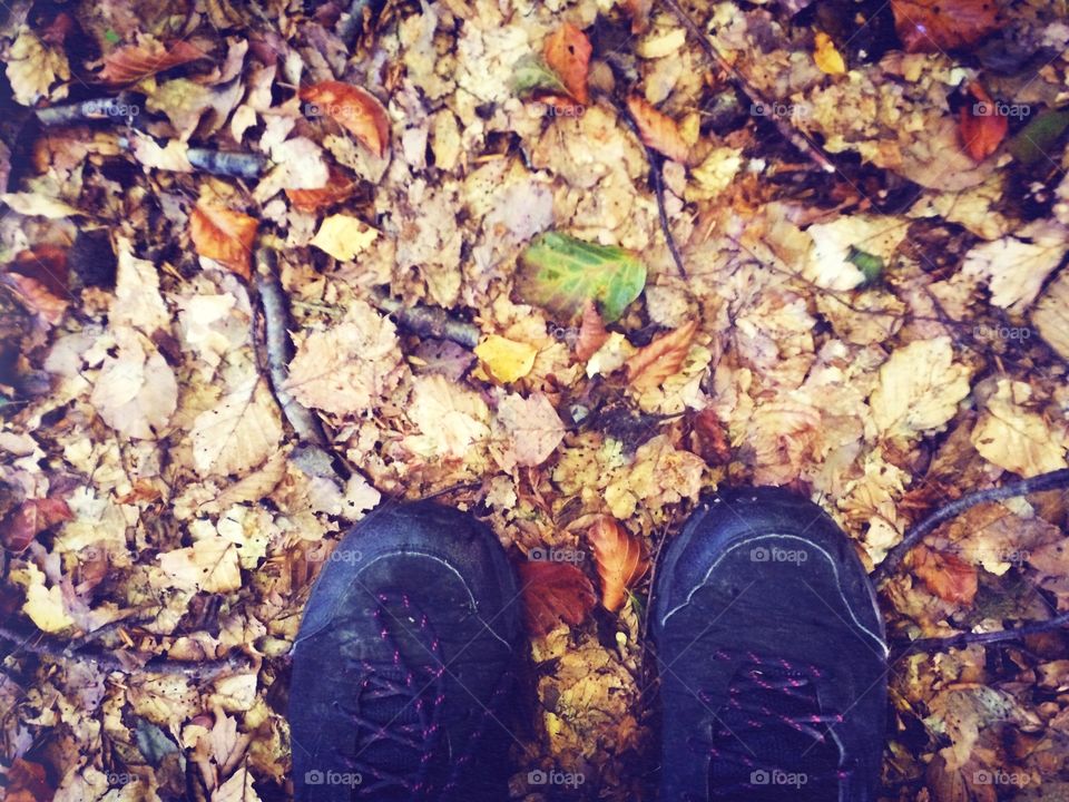 Autumn foot view