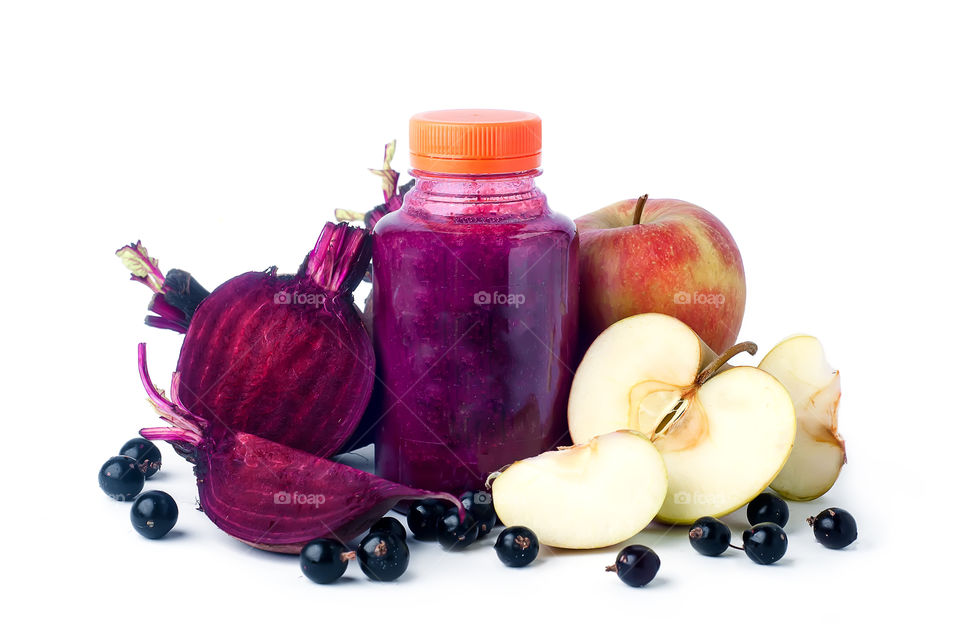 Delicious fruits smoothie in a jar