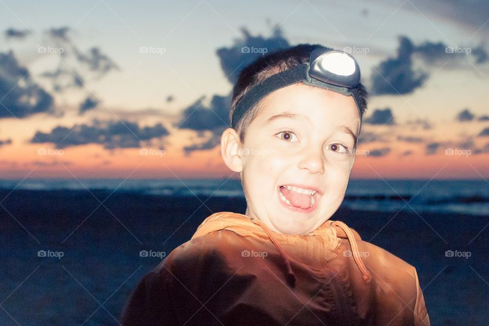 Boy surprised by camera flash