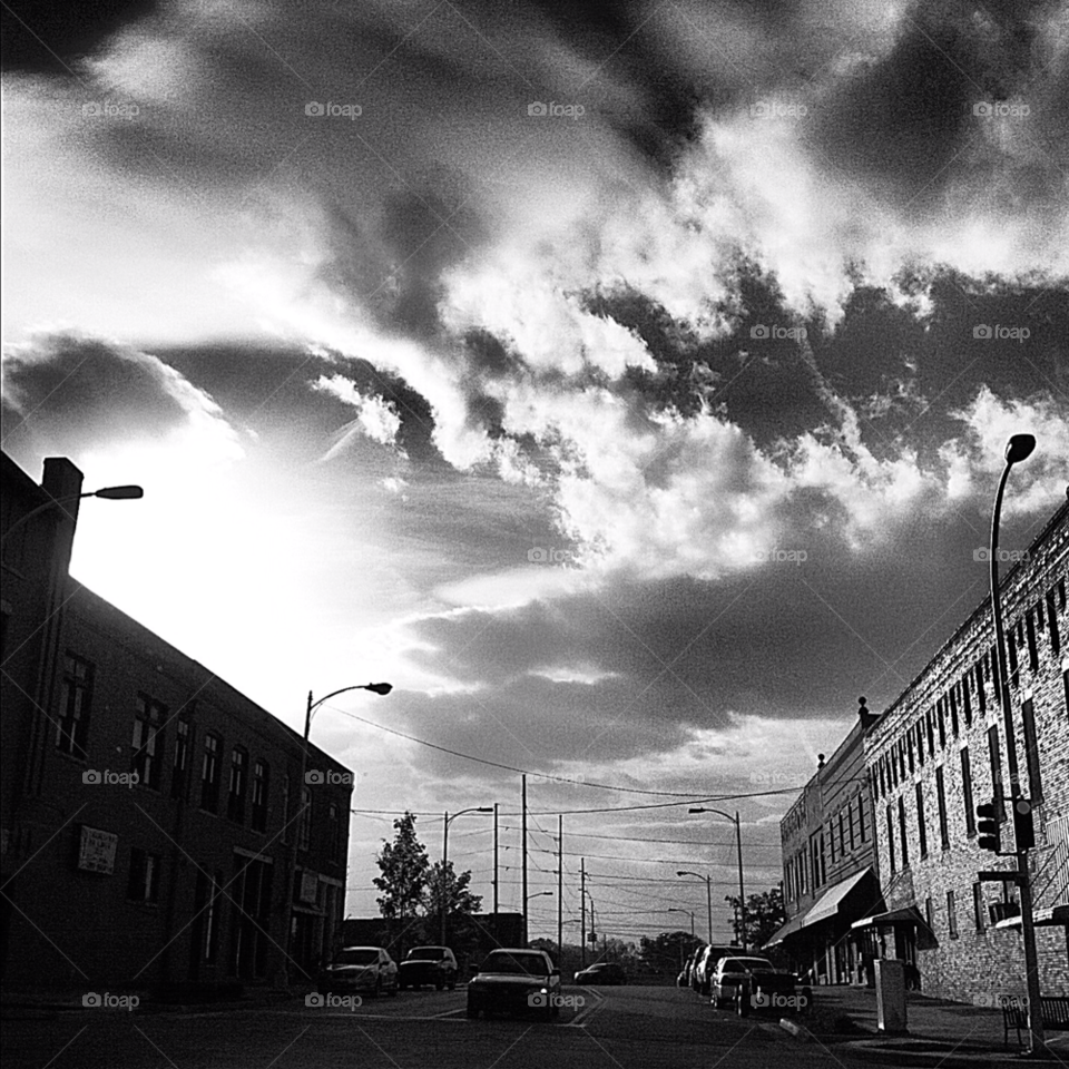 decatur alabama sunset clouds black and white by wmm1969