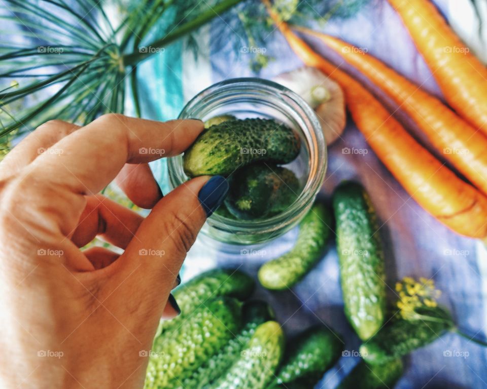 Green cucumbers