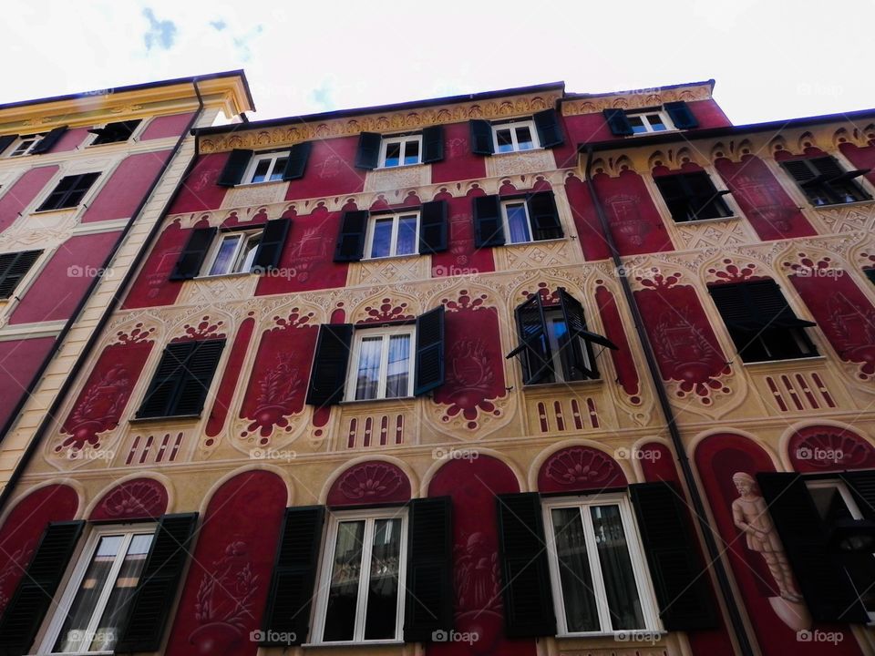 Windows in Europe. Colorful windows in Italy