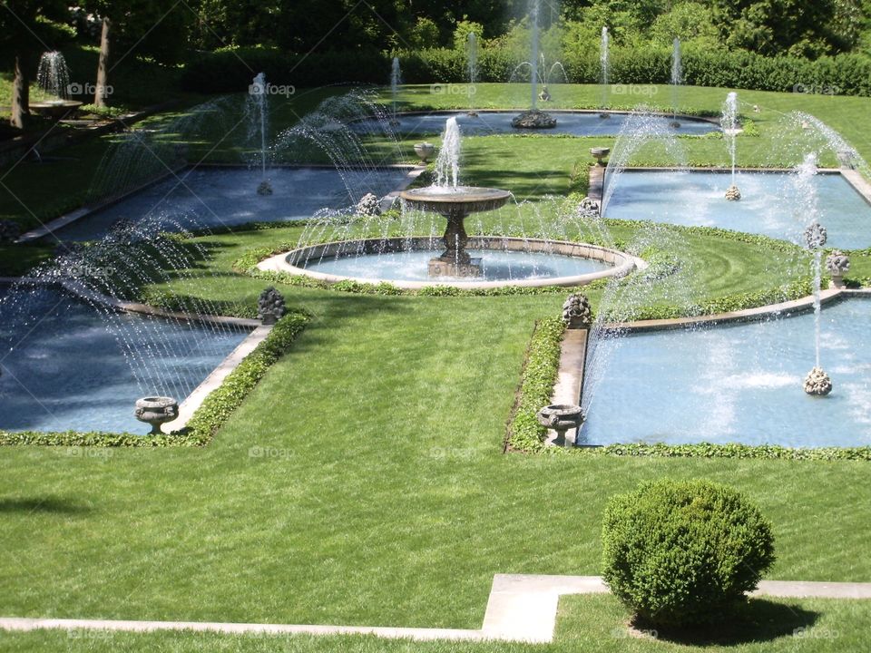 Fountains in a garden 