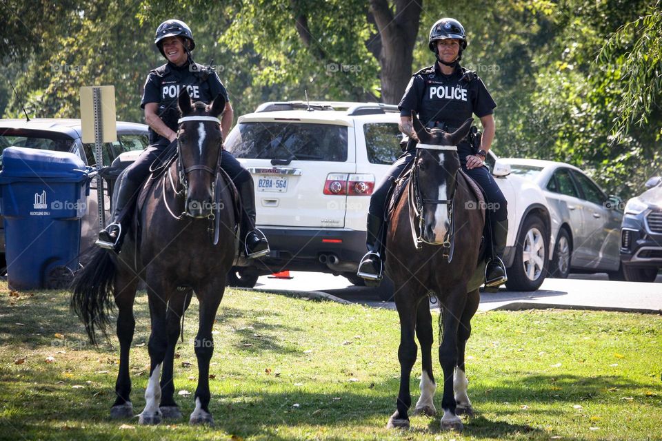 Women working as police officers