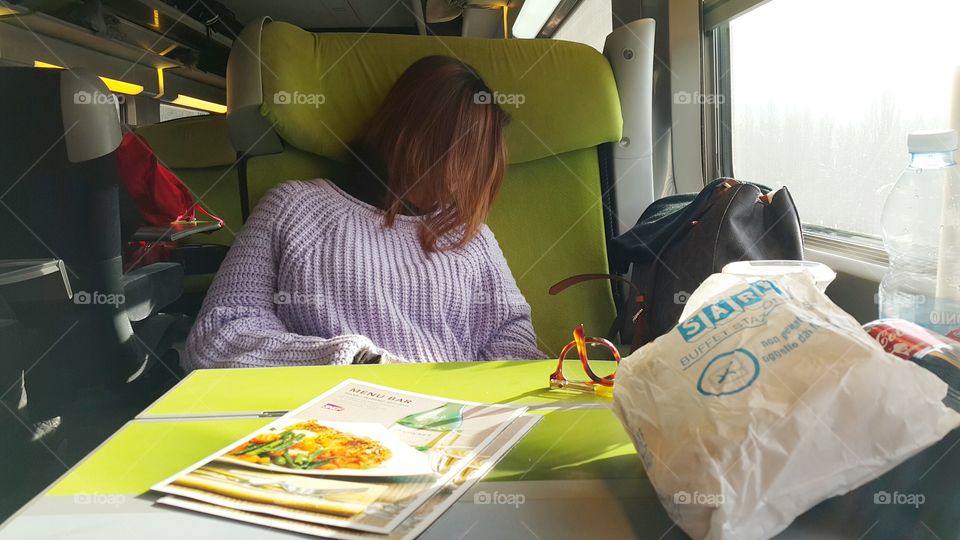 Sleeping on Train