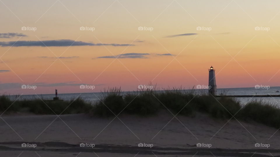 Frankfort Beach after a fun summer sunset