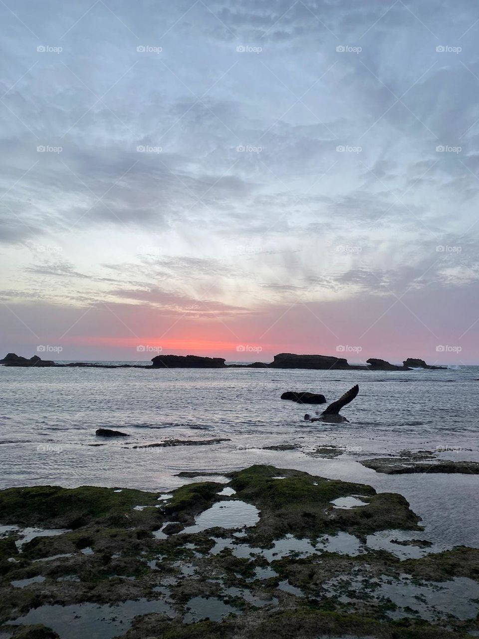 Beautiful and magic sunset at essaouira city in Morocco.