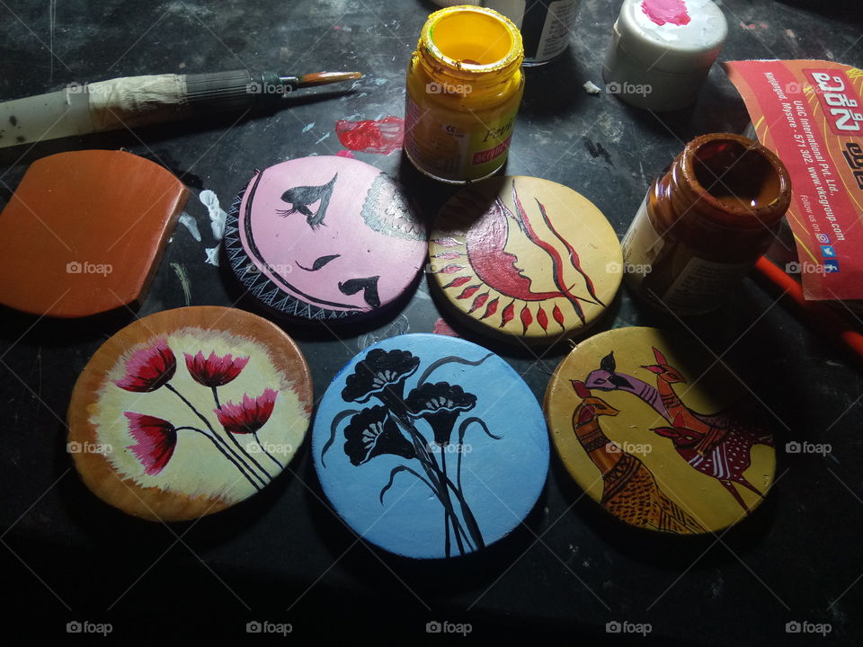 clay pendent paintings....