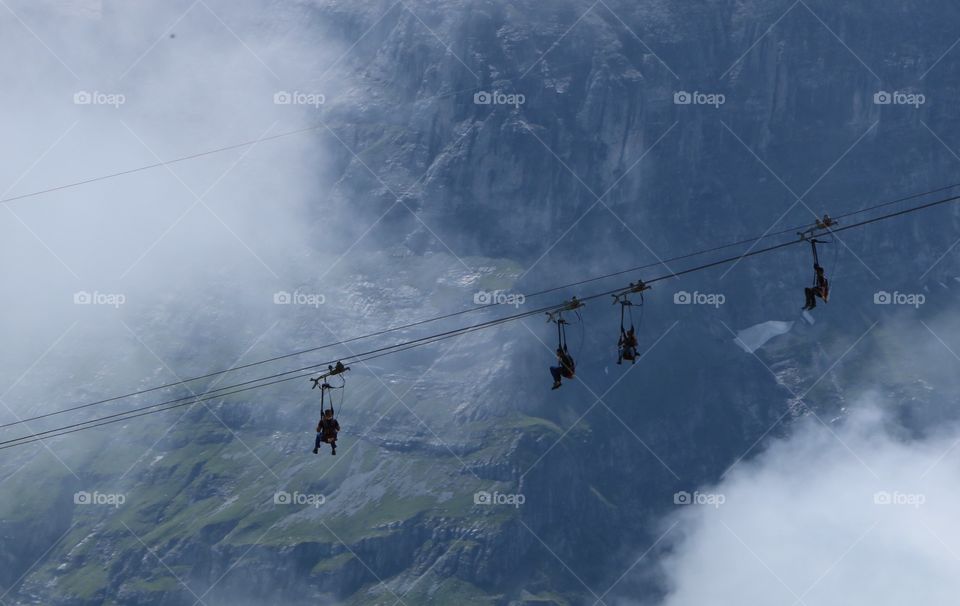 Mountain zip wire at First, Switzerland! 