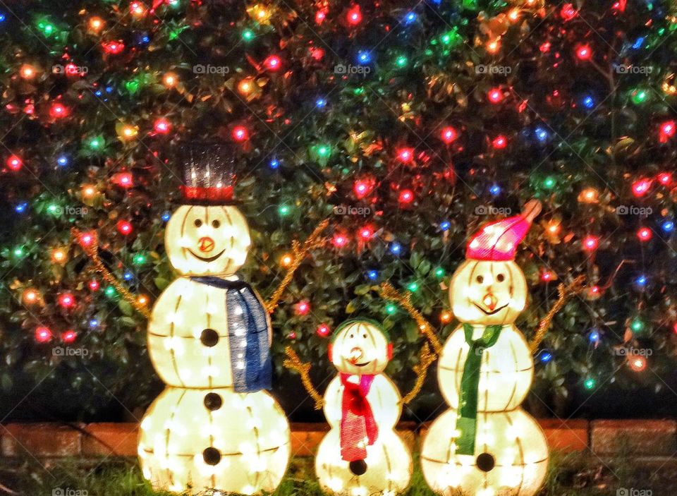 Festive Holiday Snowman Family